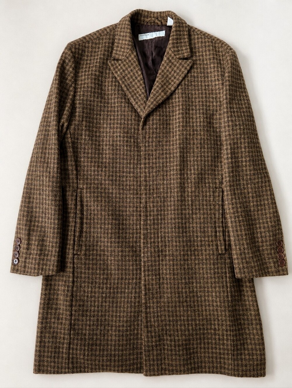VINTAGE Perry Ellis Harris Tweed Wool Blend Topcoat Overcoat Xl Never Worn MINT!